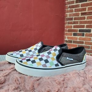 Vans Glitter Checkerboard Slip On Sneakers Fall